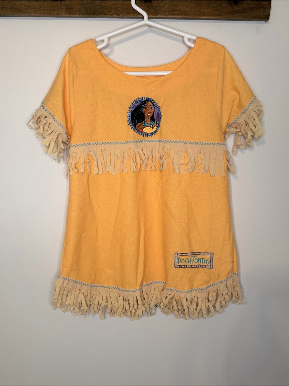 Vintage 1990s Disney Pocahontas Girls Fringe Costume Tunic Top Approx 4/5